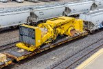 TTHX 97147, 60-ft flat car with Komatsu equipment load on BNSF